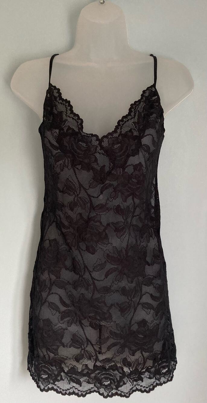 Vintage Victoria's Secret Lace Slip Black Medium